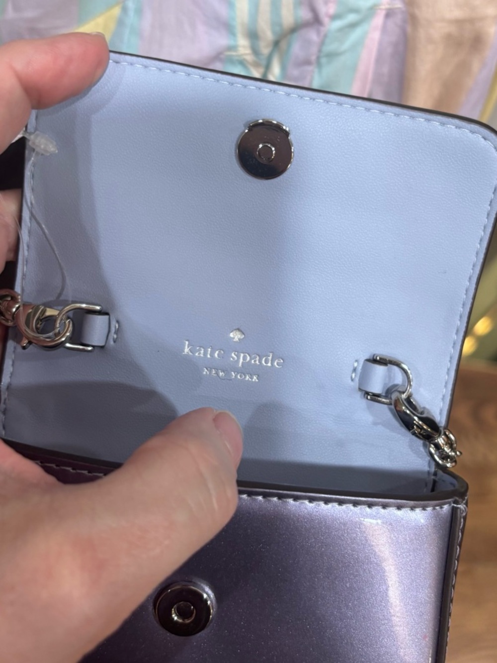 kate spade Iridescent Lavender Mini Crossbody Bag - Picture 4 of 12